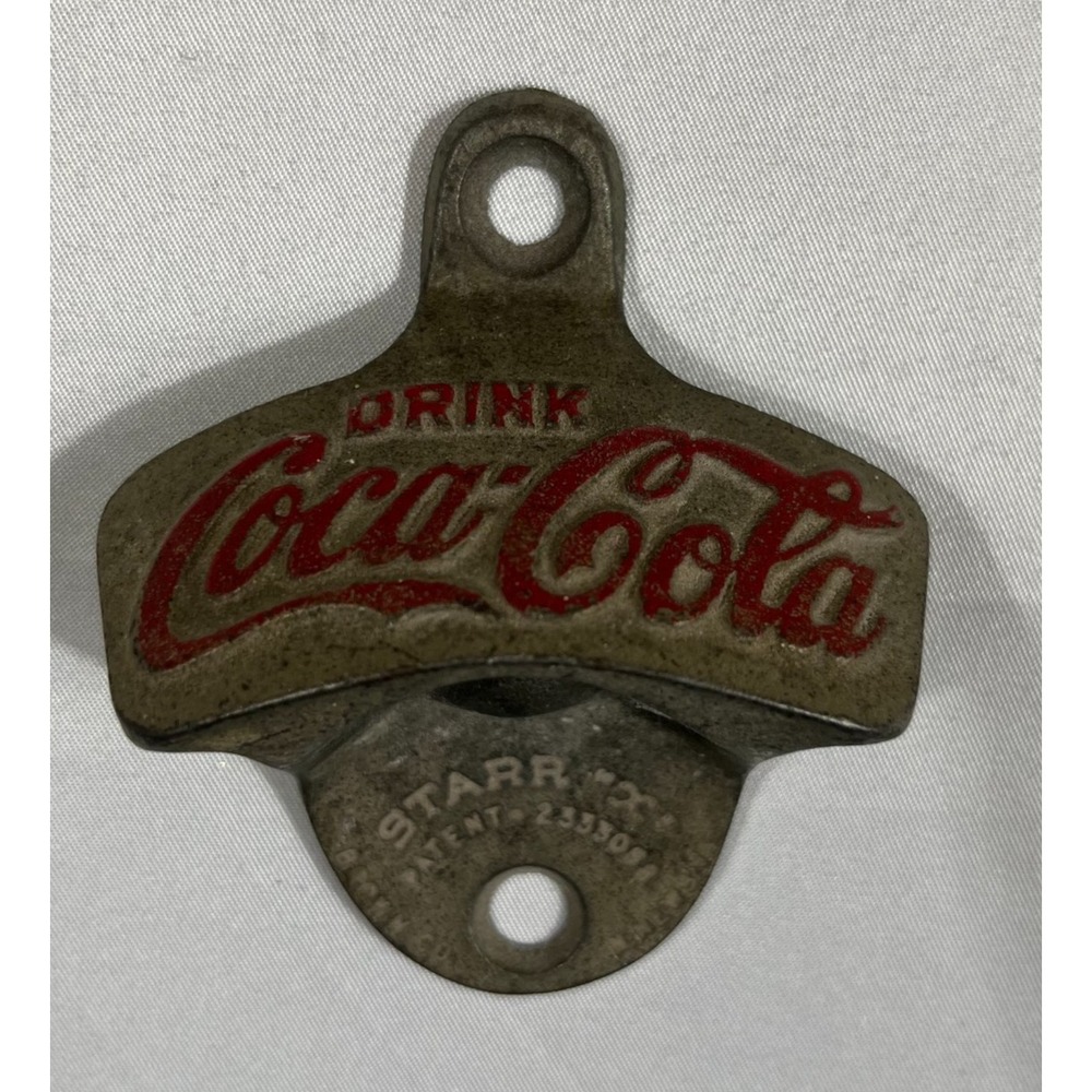Vintage Coca-Cola Starr X Bottle Opener Wall Mount Cast Iron Germany Red Logo